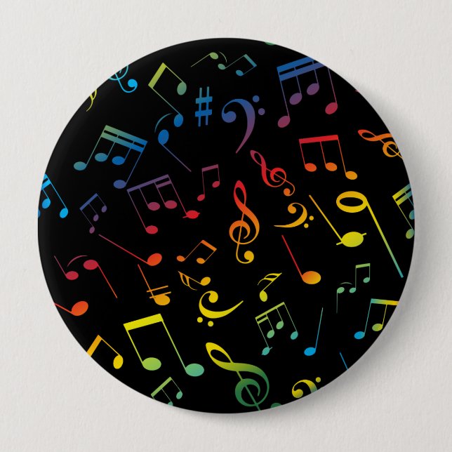 Badge Rond 10 Cm Notes musicales 5 (Devant)