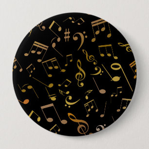 Badge Rond 10 Cm Notes musicales 6