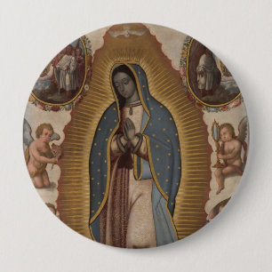 BADGE ROND 10 CM NOTRE DAME DE GUADALUPE PRIE POUR NOUS