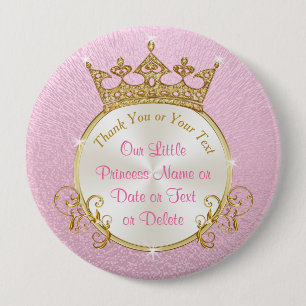Badge Rond 10 Cm Notre Little Princess Party Favorisera, Personnali