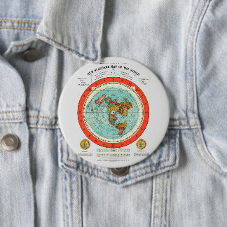 Badge Rond 10 Cm Nouvelle carte standard du monde Terre plate Terre