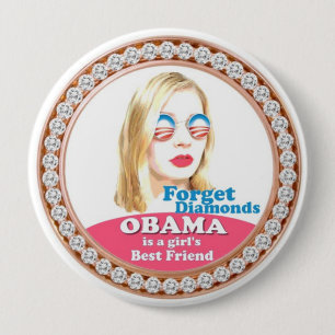 Badge Rond 10 Cm Obama est le meilleur ami d'une fille