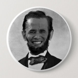BADGE ROND 10 CM OBAMA LINCOLN