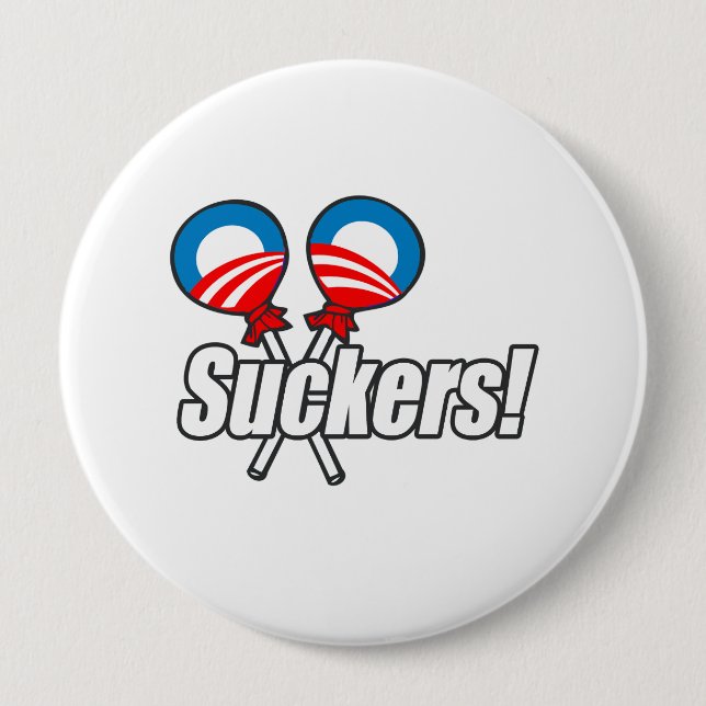 Badge Rond 10 Cm Obama Suckers ! (Devant)