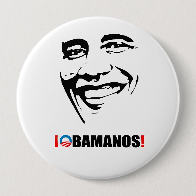 BADGE ROND 10 CM OBAMANOS (Devant)