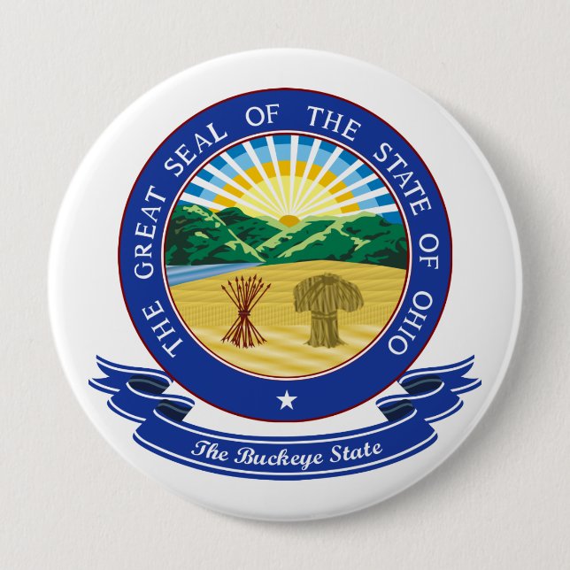 Badge Rond 10 Cm Ohio Seal (Devant)
