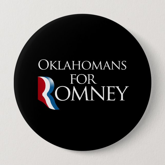 Badge Rond 10 Cm Oklahomans pour Romney - .png (Devant)