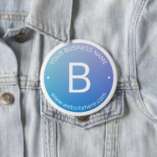 Badge Rond 10 Cm Ombre dégradé bleu et violet avec texte modifiable