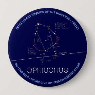 Badge Rond 10 Cm Ophiuchus de constellation zodiaque