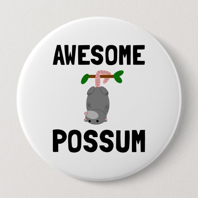 Badge Rond 10 Cm Opossum impressionnant (Devant)