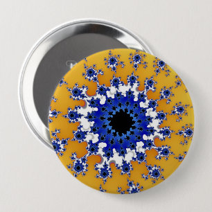 Badge Rond 10 Cm Or et oeil bleu