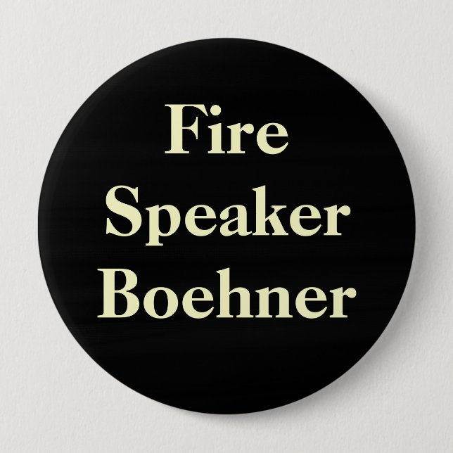 Badge Rond 10 Cm Orateur Boehner du feu (Devant)