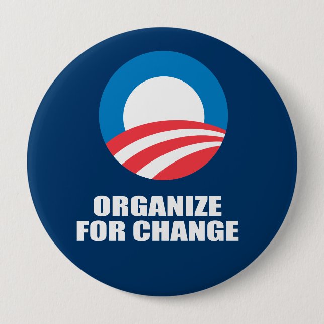 BADGE ROND 10 CM ORGANISER POUR LE CHANGEMENT (Devant)