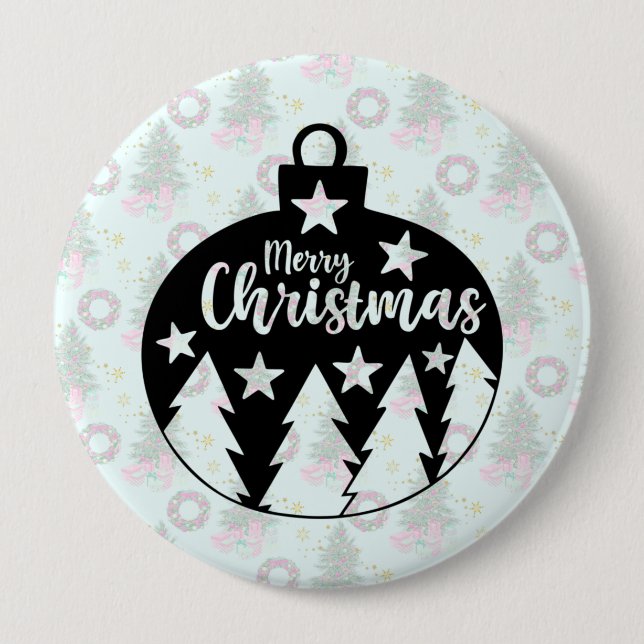 Badge Rond 10 Cm Ornement d'arbre de Noël (Devant)