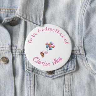 Badge Rond 10 Cm Ours mignon et ballons personnalisés