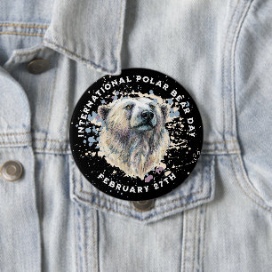 Badge Rond 10 Cm Ours polaire aquarelle