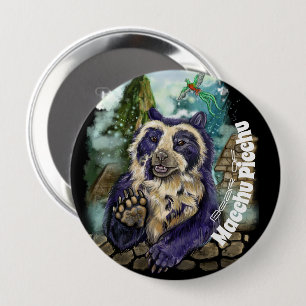 Badge Rond 10 Cm Ours Spectaculaire