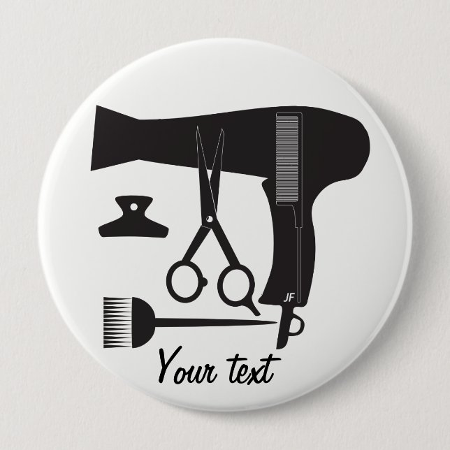 Badge Rond 10 Cm Outils de coiffures (Devant)