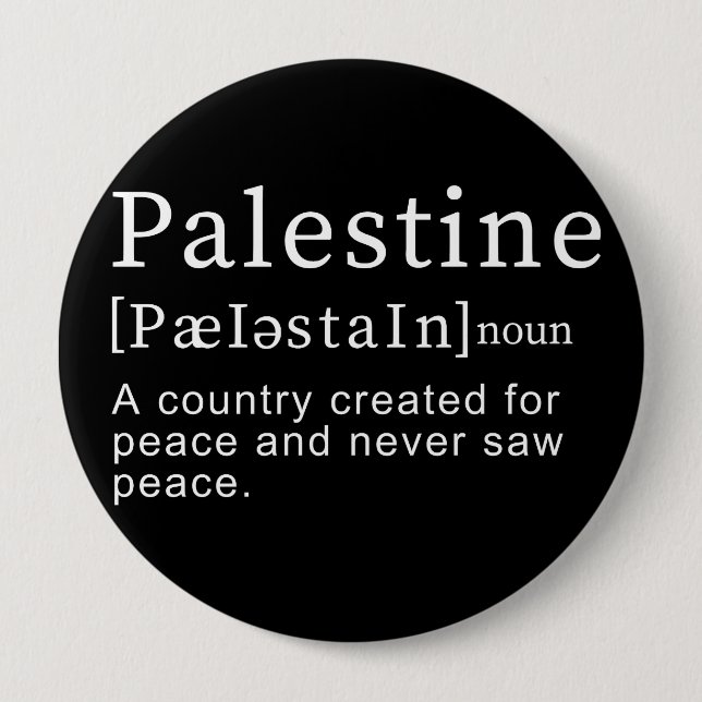 Badge Rond 10 Cm Palestine Signification design Palestine Définitio (Devant)
