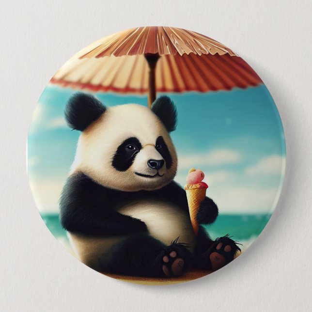 Badge Rond 10 Cm Panda Bears (Devant)