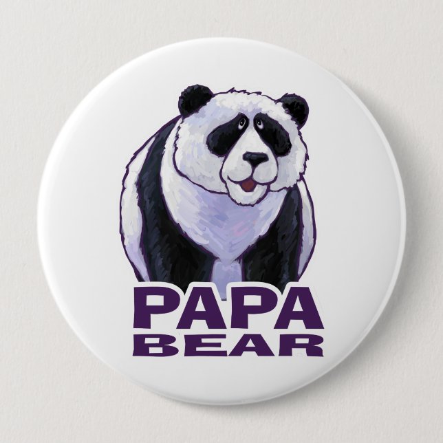 Badge Rond 10 Cm Papa Panda Bear (Devant)