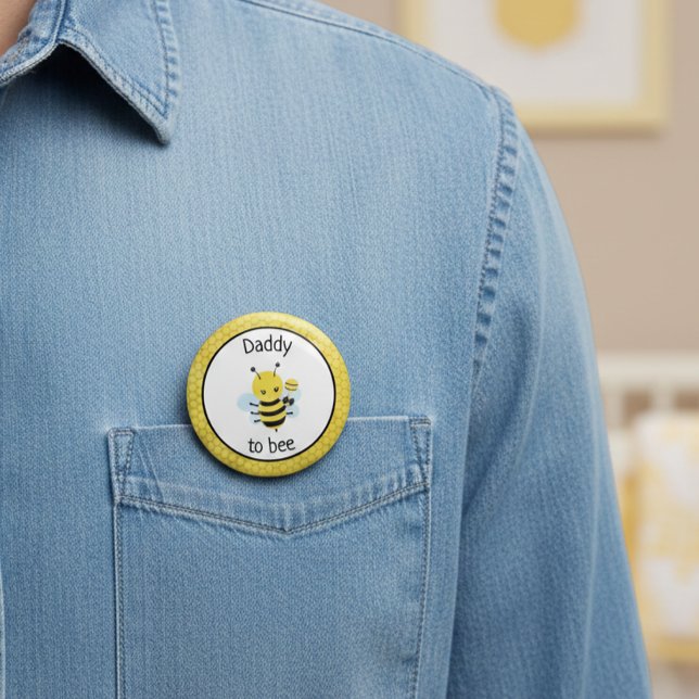 Badge Rond 10 Cm Papa Sera Baby shower En Attendant (Créateur téléchargé)