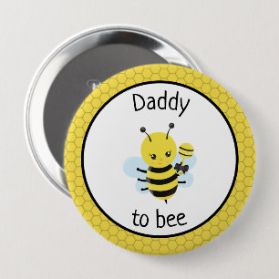Badge Rond 10 Cm Papa Sera Baby shower En Attendant