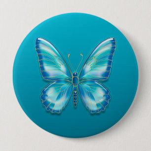 Badge Rond 10 Cm Papillon