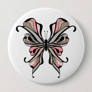 Badge Rond 10 Cm Papillon