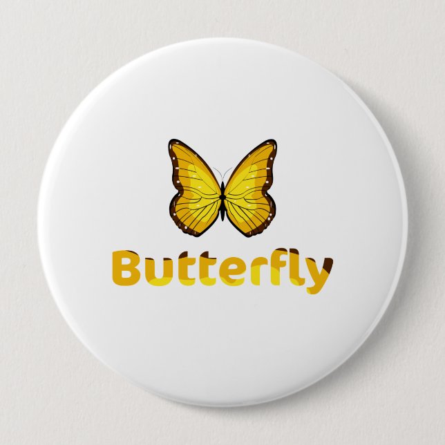 Badge Rond 10 Cm Papillon (Devant)