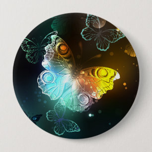 Badge Rond 10 Cm Papillon lumineux et papillons de nuit