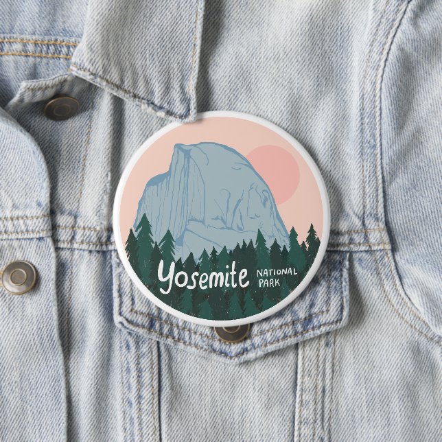 Badge Rond 10 Cm Parc national de Yosemite Californie Demi-Dôme (En situation)