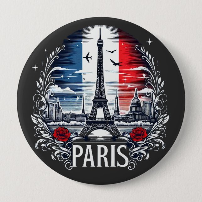 Badge Rond 10 Cm paris (Devant)