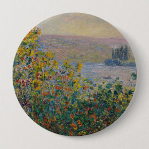 Badge Rond 10 Cm Parterres de fleurs à Vétheuil, paysage impression