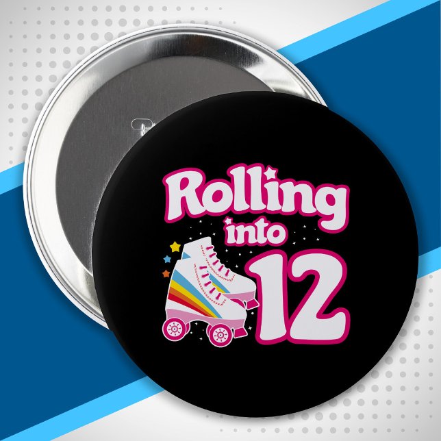 Badge Rond 10 Cm Patinage pour enfants - 12e anniversaire - Patinag (Créateur téléchargé)
