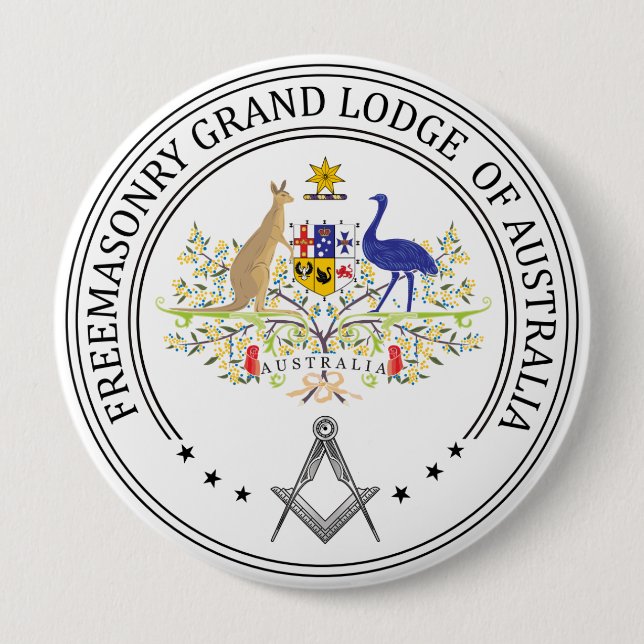 Badge Rond 10 Cm Pavillon de franc-maçonnerie Australie (Devant)