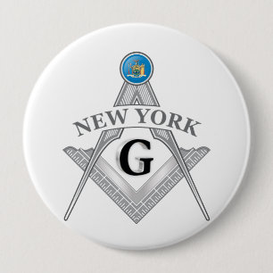 Badge Rond 10 Cm Pavillon de franc-maçonnerie de l'Etat de New York