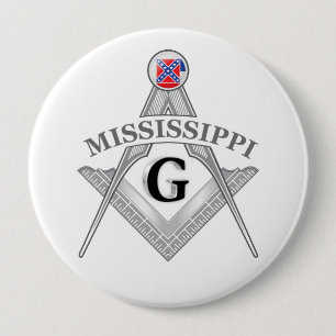 Badge Rond 10 Cm Pavillon de franc-maçonnerie de l'Etat du Mississi