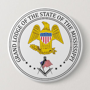 Badge Rond 10 Cm Pavillon de franc-maçonnerie de l'Etat du Mississi