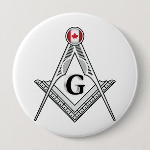 Badge Rond 10 Cm Pavillon de franc-maçonnerie du Canada