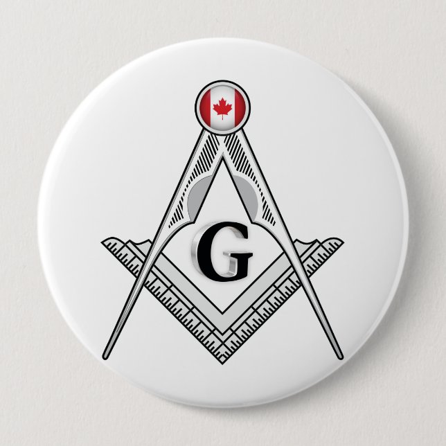 Badge Rond 10 Cm Pavillon de franc-maçonnerie du Canada (Devant)