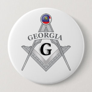 Badge Rond 10 Cm Pavillon franc-maçonnerie de l'Etat de Géorgie