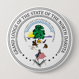 Badge Rond 10 Cm Pavillon franc-maçonnerie de l'état du Dakota du N