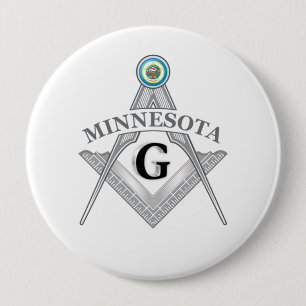 Badge Rond 10 Cm Pavillon franc-maçonnerie de l'état du Minnesota