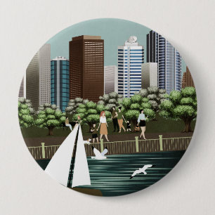 Badge Rond 10 Cm Paysage urbain