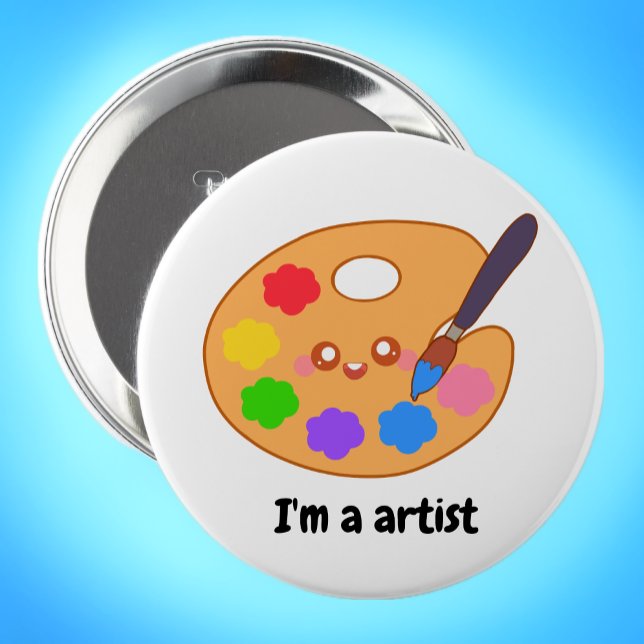 Badge Rond 10 Cm Peinture d'artiste colorée (Créateur téléchargé)