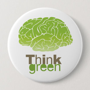 BADGE ROND 10 CM PENSEZ VERT