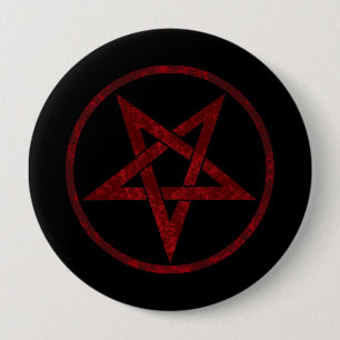 Badge Rond 10 Cm Pentagram Red Devil