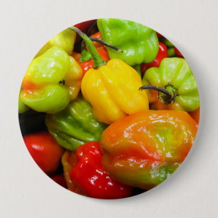 Badge Rond 10 Cm Peppers de Scotch Bonnet Chili