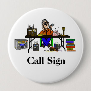 Badge Rond 10 Cm Personnaliser de bouton radio de jambon de vendeur